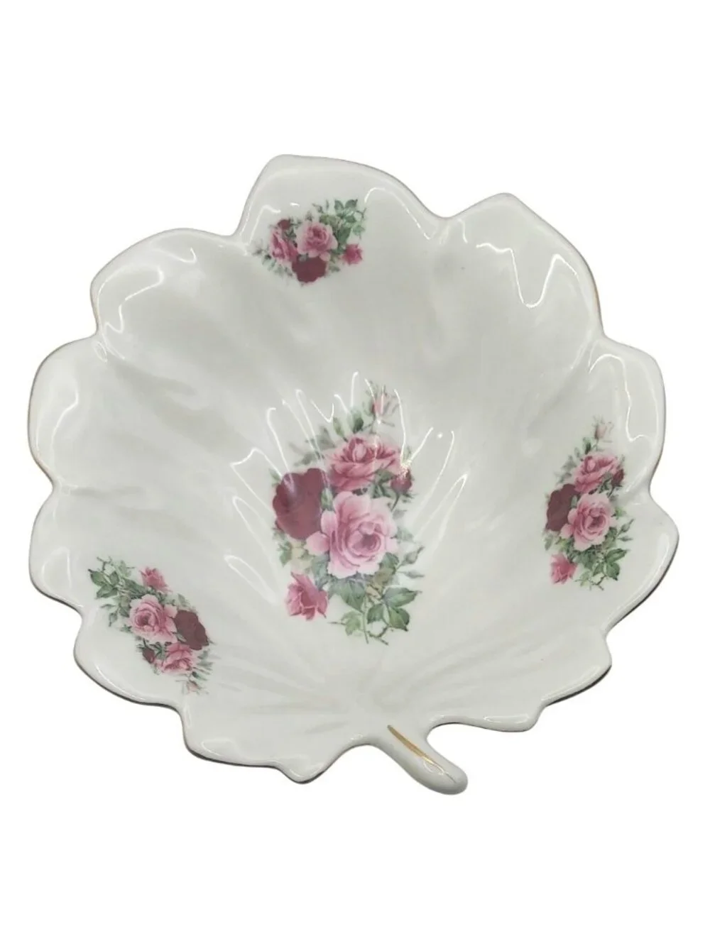 Victorian Rose Leaf Shaped Ceramic Serving Bowl Formalities Baum Brothers